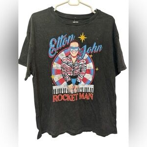 Elton John Black Graphic T-Shirt NWT